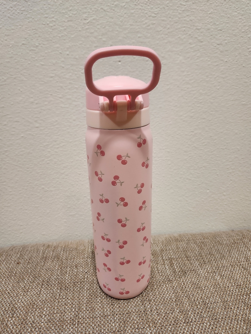 Ello Cherry Print Pink Stainless Bottle